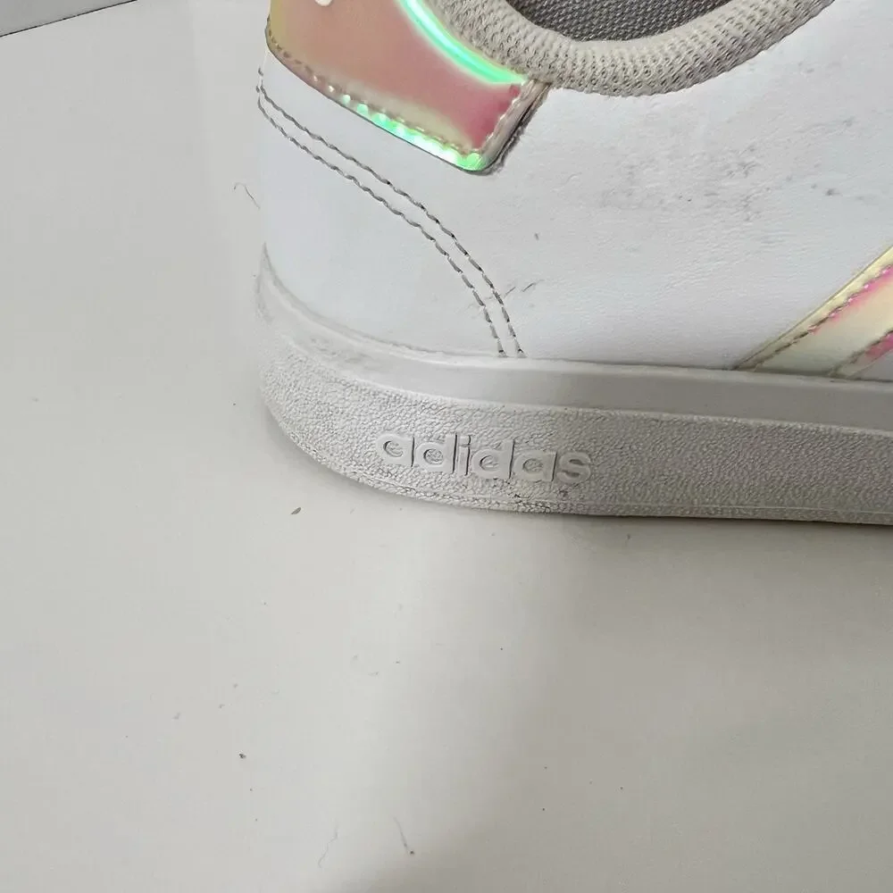 Adidas Children's Girls Grand Court 2.0 - Cloud White/Iridescent Size 2